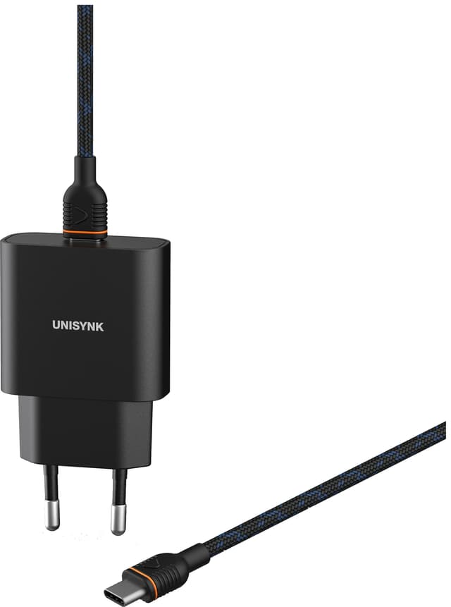 Unisynk USB-C Slim sett for vegglading (sort)