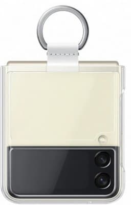 Samsung Z Flip3 silikonfodral med ring (genomskinligt)
