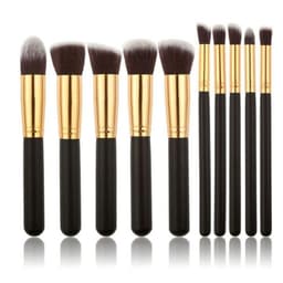 Professionella skonsamma sminkborstar 10-Pack, Svart