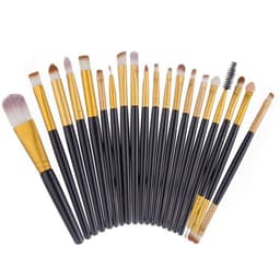 Professionelle blide make-up børster 20-Pack, svart, Guld