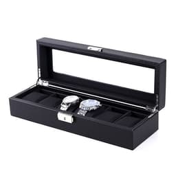 Displayboks for 6 klokker Svart