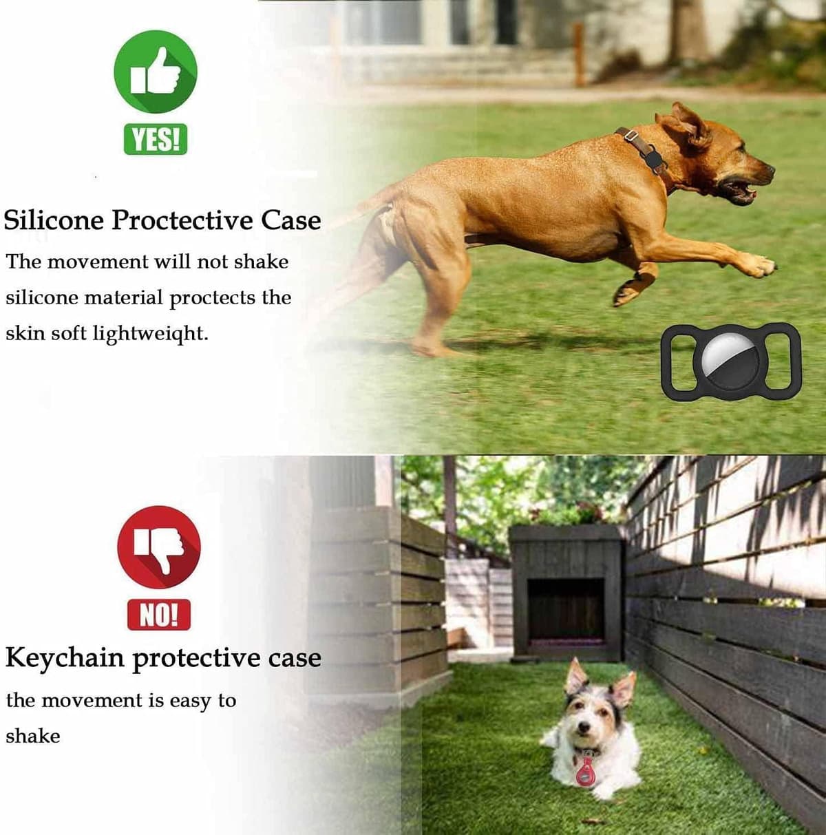 Apple AirTag hållare till katt/hundhalsband - Lyser i mörkret/blå ...