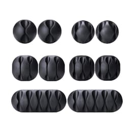 Selvklebende kabelholder 10-pakning Sort