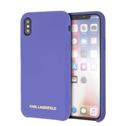 KARL LAGERFELD Gold Logo skal för iPhone X/XS, silikon, soft touch, li
