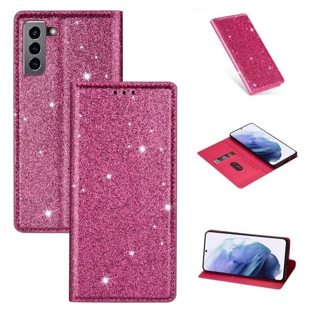 Glitter Smart FlipCase Samsung Galaxy S22 Plus  - pinkki
