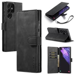 DG-Ming Wallet 3-kort Samsung Galaxy S22 Ultra  - sort