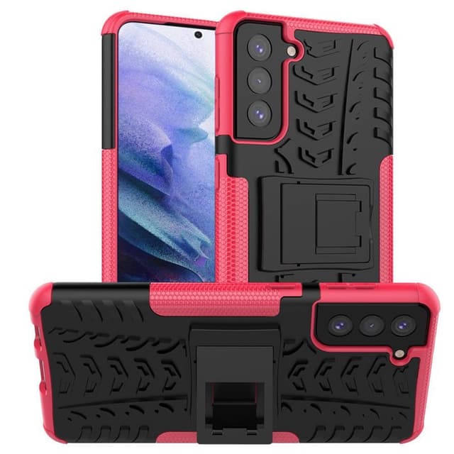Iskunkestävä Suojakuori kotelo jalustalla Samsung Galaxy S22  - pink