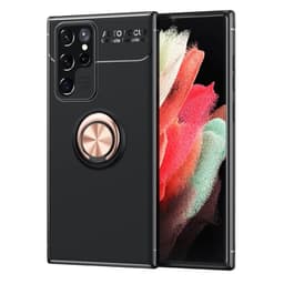 Slim Ring kotelo Samsung Galaxy S22 Ultra  - Musta / Rose
