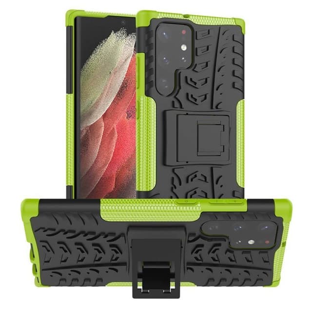 Stødbestandigt cover med stativ Samsung Galaxy S22 Ultra  - grøn