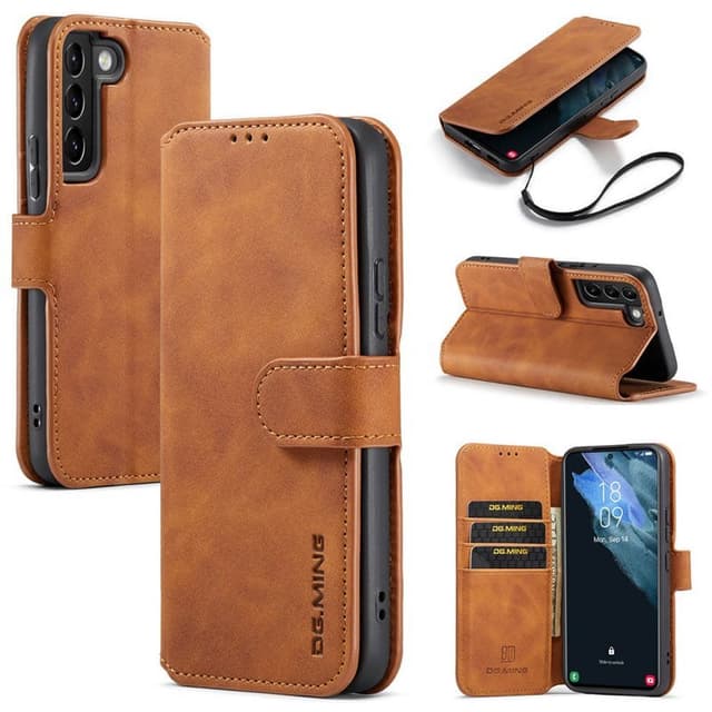 DG-Ming mobil lommebok 3-kort Samsung Galaxy S22  - brun