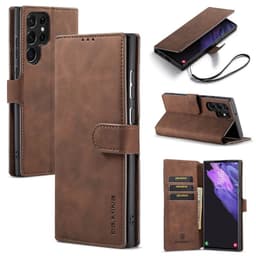DG-Ming Wallet 3-kort Samsung Galaxy S22 Ultra  - kaffe