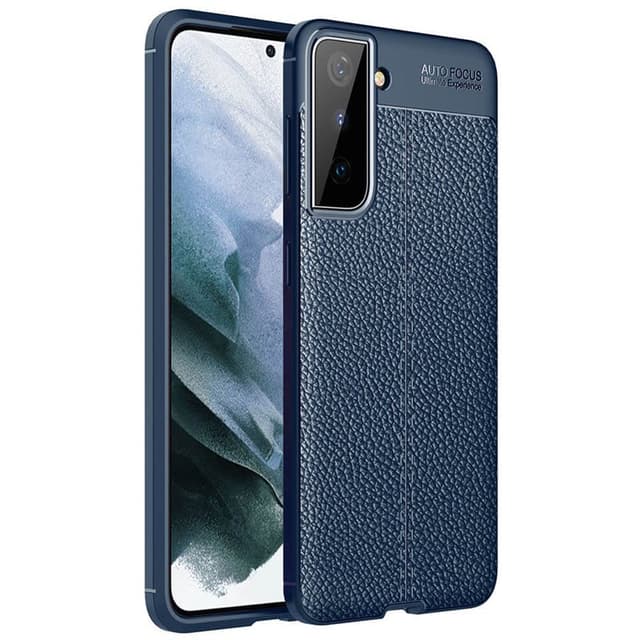 Lædermønstret TPU Cover Samsung Galaxy S22  - blå