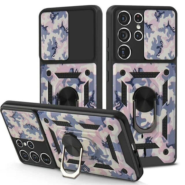 Camo kotelo 3i1 Samsung Galaxy S22 Ultra  - pinkki