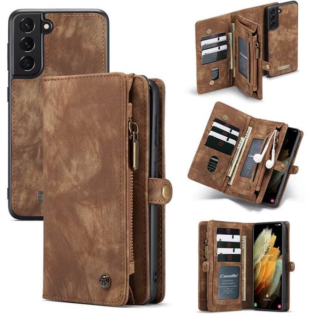 Multi-Wallet CaseMe 11-kort Samsung Galaxy S22  - brun