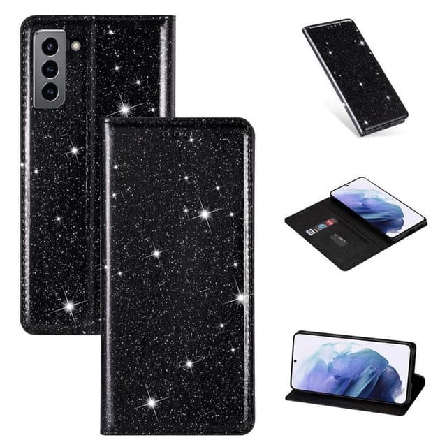 Glitter Smart FlipCase Samsung Galaxy S22 Plus  - musta