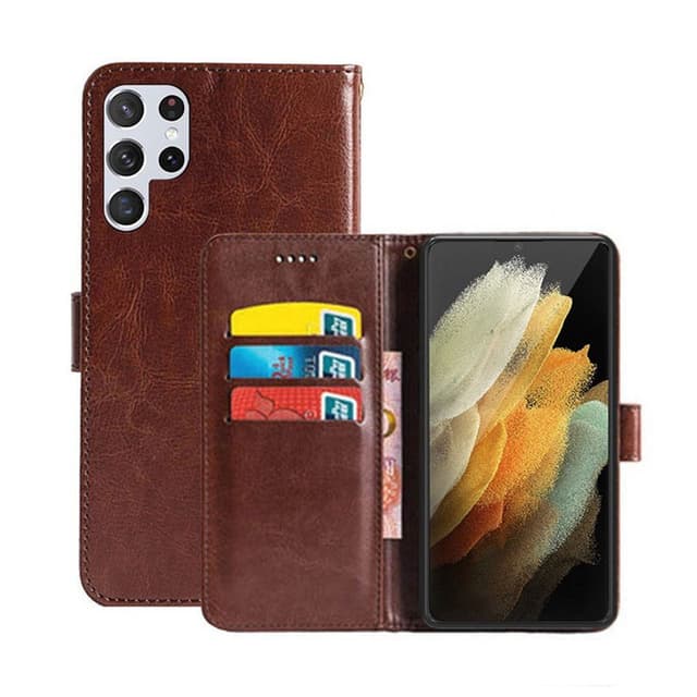 Wallet Cover 3-kort Samsung Galaxy S22 Ultra  - brun