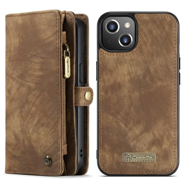 CASEME iPhone 13 Retro plånboksfodral - Brun