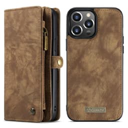 CASEME iPhone 13 Pro Retro plånboksfodral - Brun