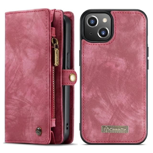 CASEME iPhone 13 Mini Retro plånboksfodral - Röd