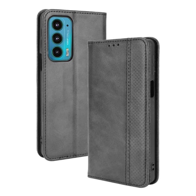 Wallet Stand Flip -puhelinkotelo Motorola Edge 20: lle - musta