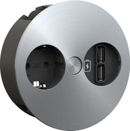 Epoq Twist strømuttak med USB porter (rustfritt stål)