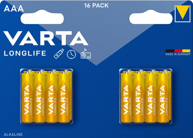 Varta Longlife AAA-batterier (16-pak)
