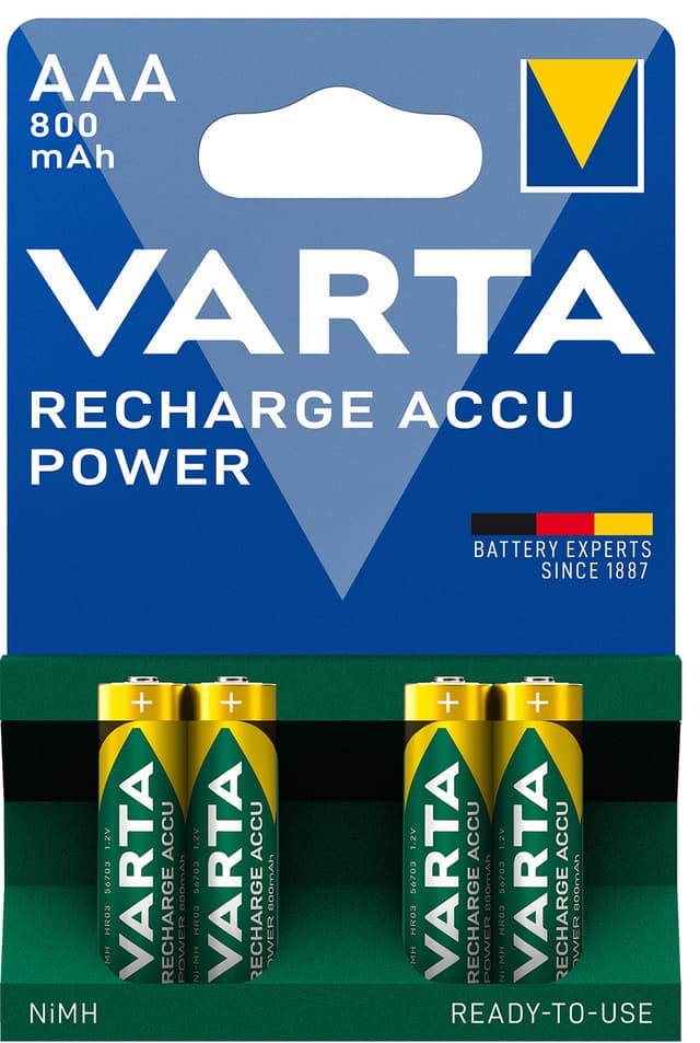 Varta Power AAA 800Mah batteri (4-pakk)