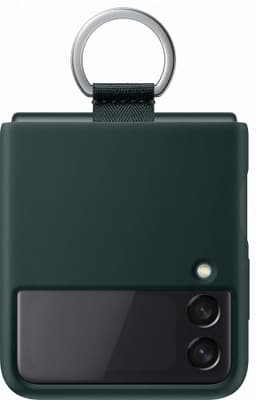 Samsung Z Flip3 silikonfodral med ring (grönt)