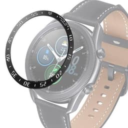 Klockram till Samsung Galaxy Watch 3 45mm - Svart ring med vita tecken