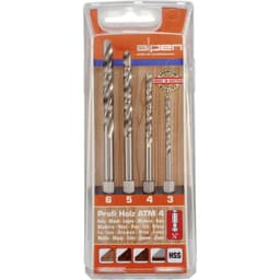 Trä-spiralborr-set 4 delar Alpen 603002100 1/4 1 set