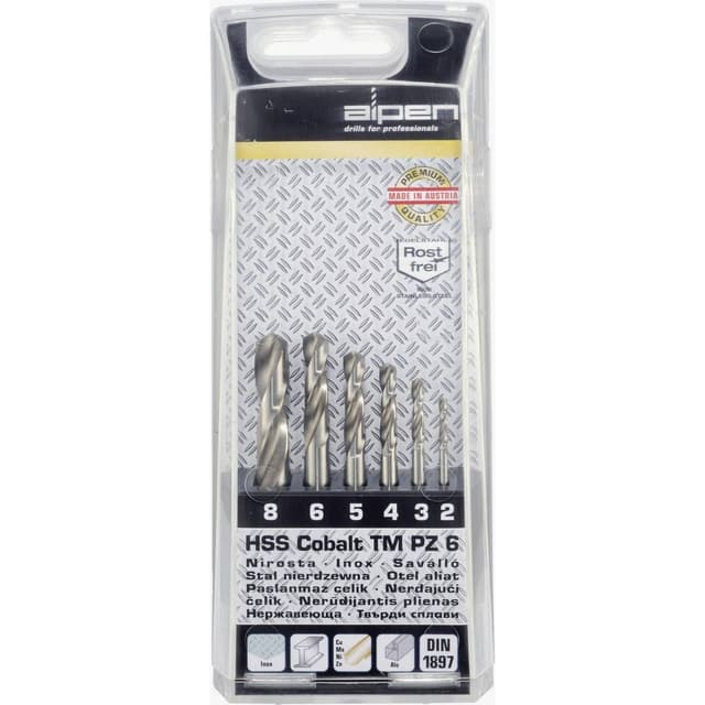 Alpen 100906100 HSS-E Metall-spiralborrset 6 delar