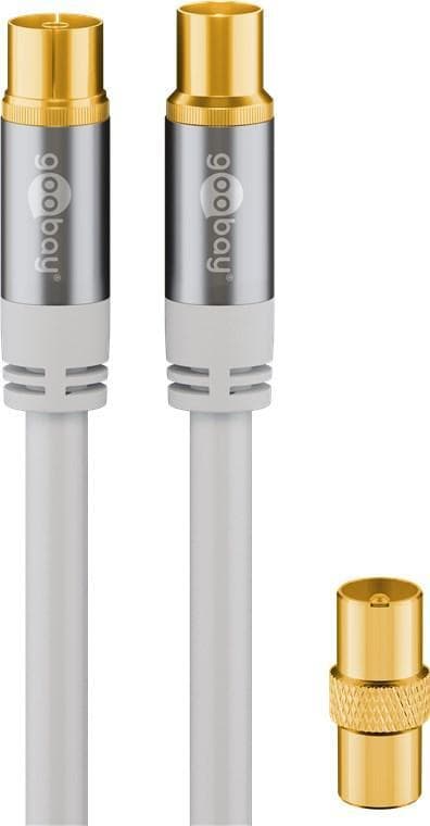 Goobay TV-antennekabel (135 dB), 4x skjermet