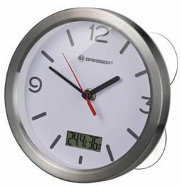 seinäkello My Time Bath 17 cm alumiini valkoinen/hopea