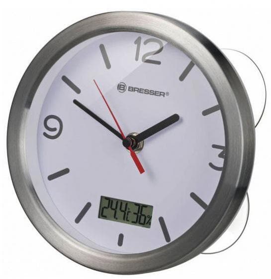 väggklocka My Time Bath 17 cm aluminium vit/silver