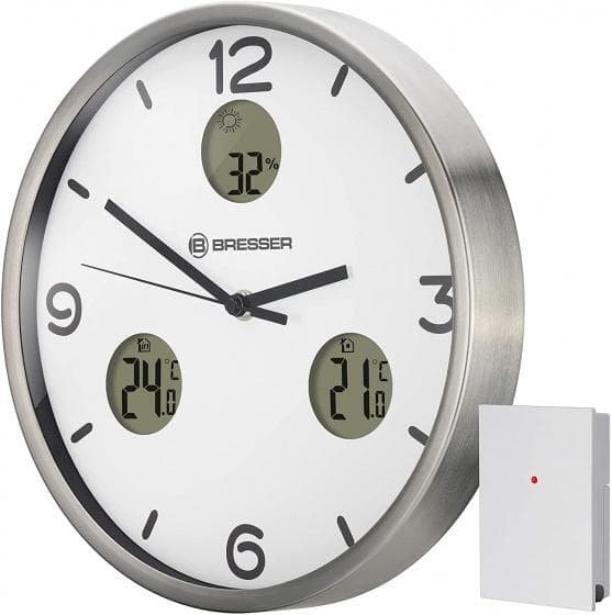 väggklocka MyTime 30 cm rostfritt stål silver/vit