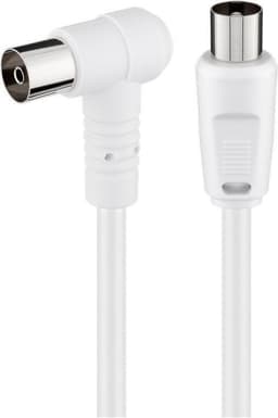 Vinklet antennekabel (80 dB), 2x skjermet