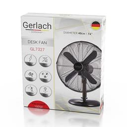 Gerlach Velocity Ventilator GL 7327 Bordventilator, Antal hastigheder 3, 100 W, Oscillation, Diameter 40 cm, Krom