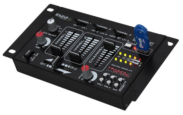 Ibiza DJ Mixer w. bluetooth & USB