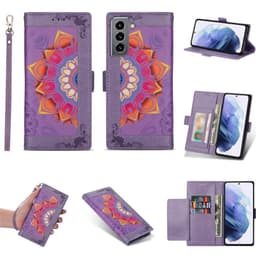 Flower wallet cover 4-kort Samsung Galaxy S22 - Lilla