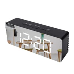 Digital LED -vekkerklokke med speiloverflate Svart