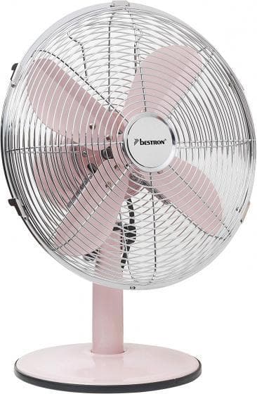pöytätuuletin Retro 35W 35 cm teräs pinkki