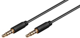 Goobay Audiotilslutningskabel AUX, 3,5 mm stereo 4-pin, slank, CU