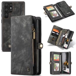 CaseMe Lompakkokotelo 11-kortti Samsung Galaxy S22 Ultra  - Musta / ha