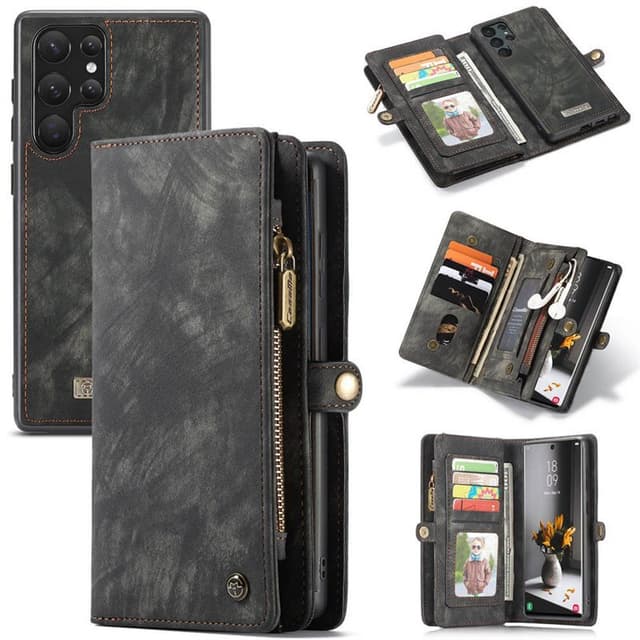 Multi-Wallet CaseMe 11-kort Samsung Galaxy S22 Ultra  - Sort / Grå