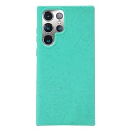 Ympäristöystävällinen Aitoa nahkaa Samsung Galaxy S22 Ultra   Kotelo - Mint Green