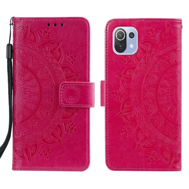 SKALO Xiaomi Mi 11 Lite Mandala Flip Cover - Cerise