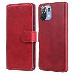 SKALO Xiaomi Mi 11 Lite Klassiskt Plånboksfodral - Röd