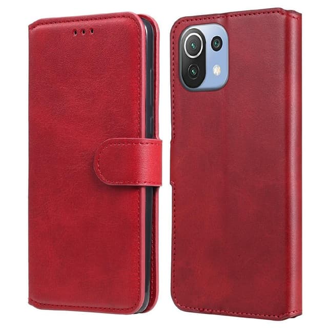 SKALO Xiaomi Mi 11 Lite Klassiskt Plånboksfodral - Röd