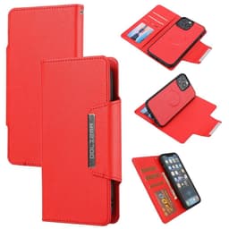 SKALO iPhone 13 Pro Max DOLIZMA 2 i 1 Magnet Plånboksfodral - Röd