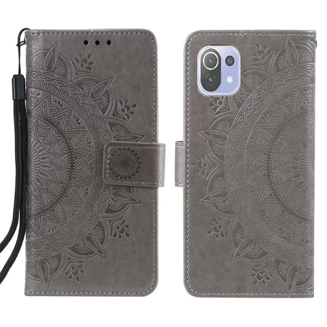 SKALO Xiaomi Mi 11 Lite Mandala Plånboksfodral - Grå